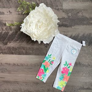 🌺NWT Carter’s White Tropical Floral Capri Leggings